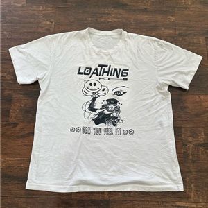 Vintage white oversized short sleeve T - shirt